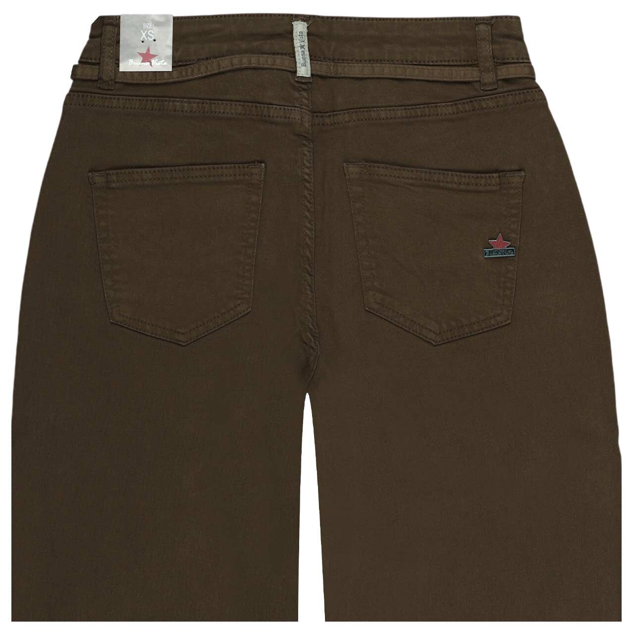 Damenjeans Wide Leg-L Stretch Cotton von Buena Vista in Olivgrün, detaillierte Rückansicht