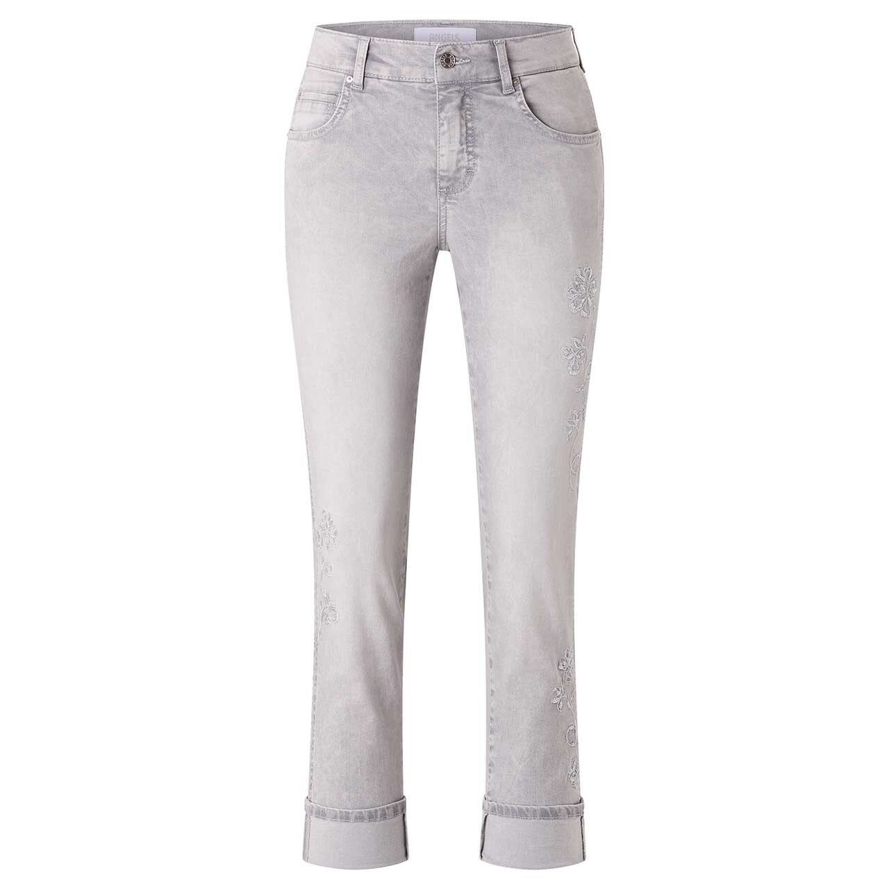 Stretch Damen 7/8 Jeans Cira von Angels in Hellgrau angewaschen, Vorderansicht