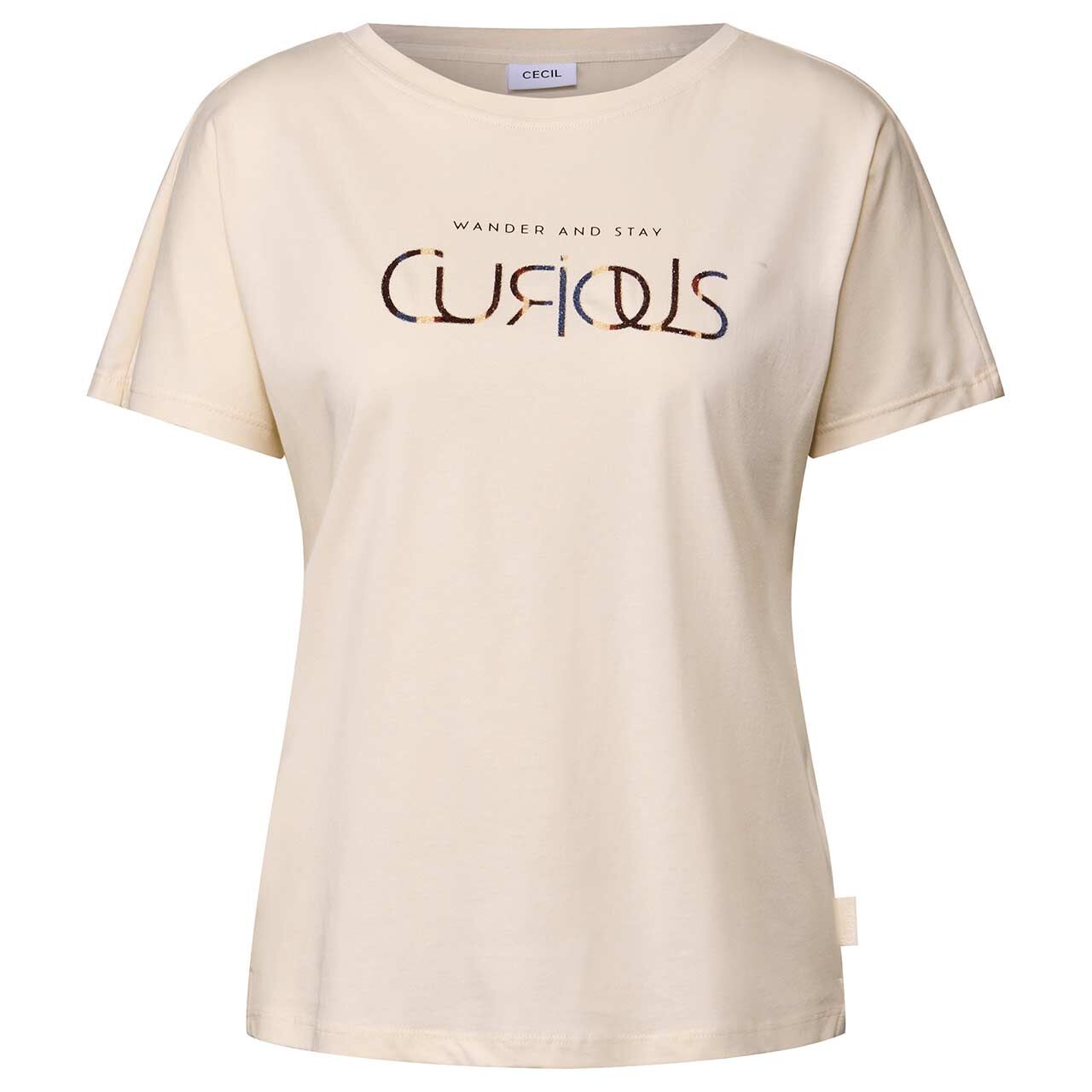 Cecil Damen T-Shirt Multicolor Curious light beige