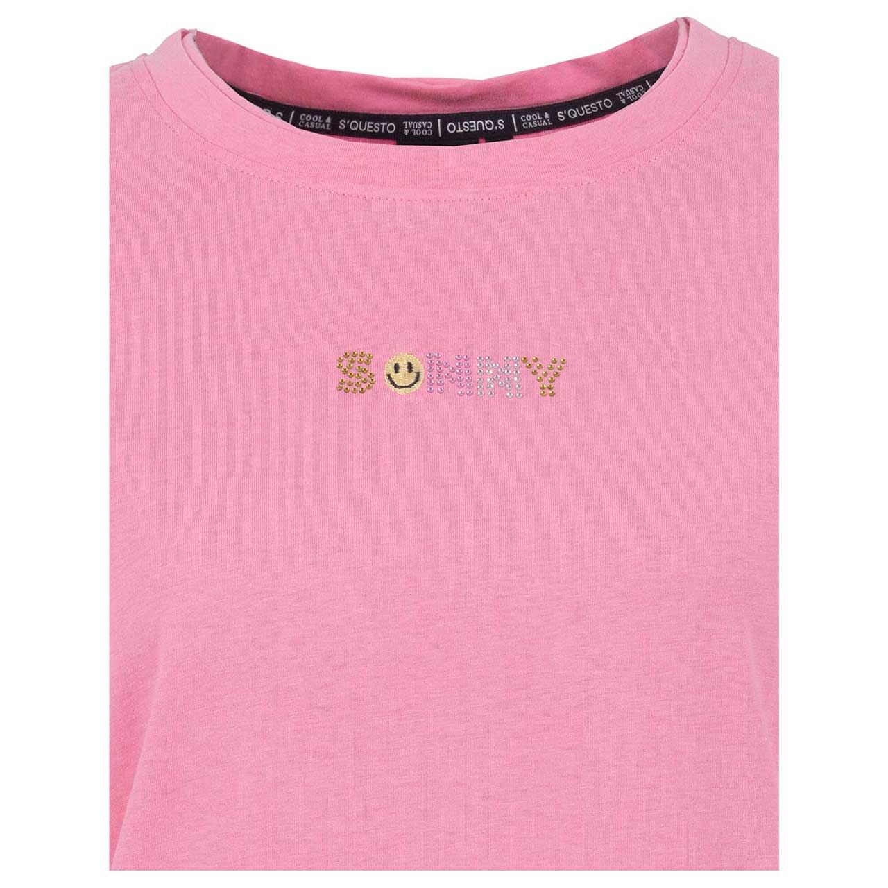 Damen T-Shirt von Soquesto in Rosa, Detailansicht von vorn