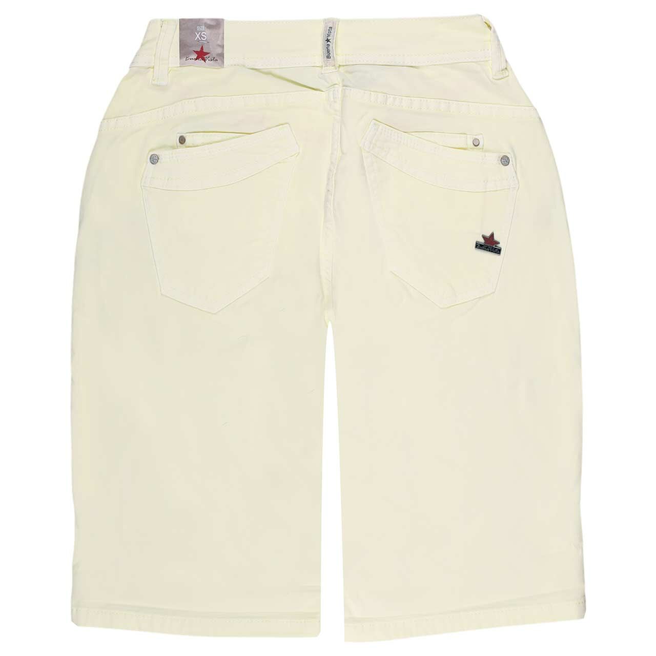 Damen Stretch Baumwollhose Malibu-Short Summer Twill von Buena Vista in Gelb, detaillierte Rückansicht