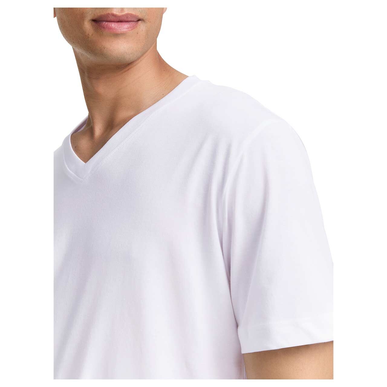 Herren T-Shirts von Tom Tailor im Doppelpack in Weiß, Seitenansicht mit Model
