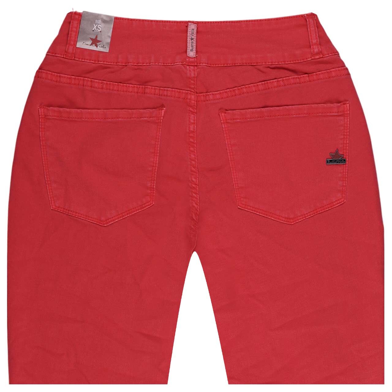 Damen Baumwollhose Tummyless Stretch Twill von Buena Vista in Rot, detaillierte Rückansicht