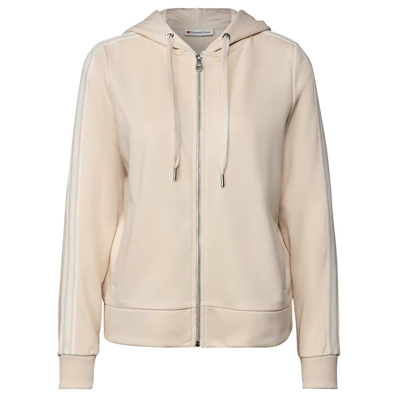 Street One Damen Hoodie Sweatjacke Zip Jacket tusk cream