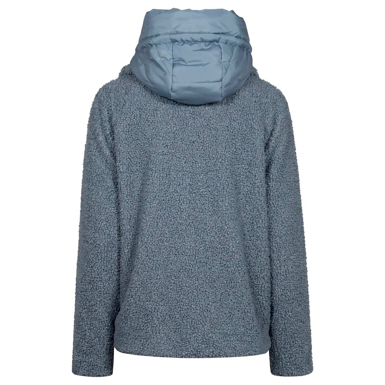Damen Teddyjacke von Soquesto in Rauchblau, Rückansicht