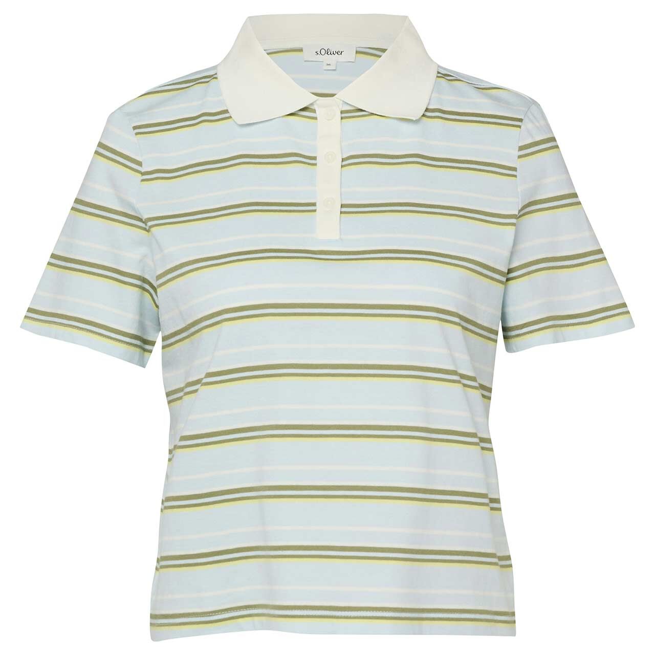 s.Oliver Damen Poloshirt sky blue stripes