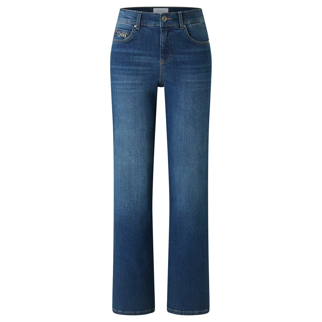 Damenjeans Lara von Angels in Blau angewaschen, Vorderansicht