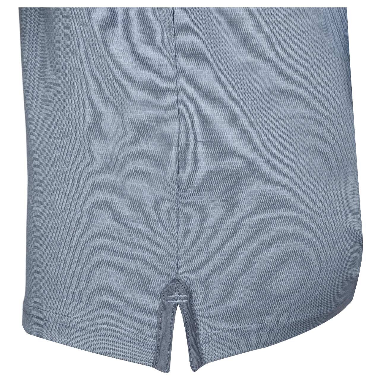 Herren Polo Langarm Shirt von Casa Moda in Hellblau, Detailansicht geschlitzter Saum