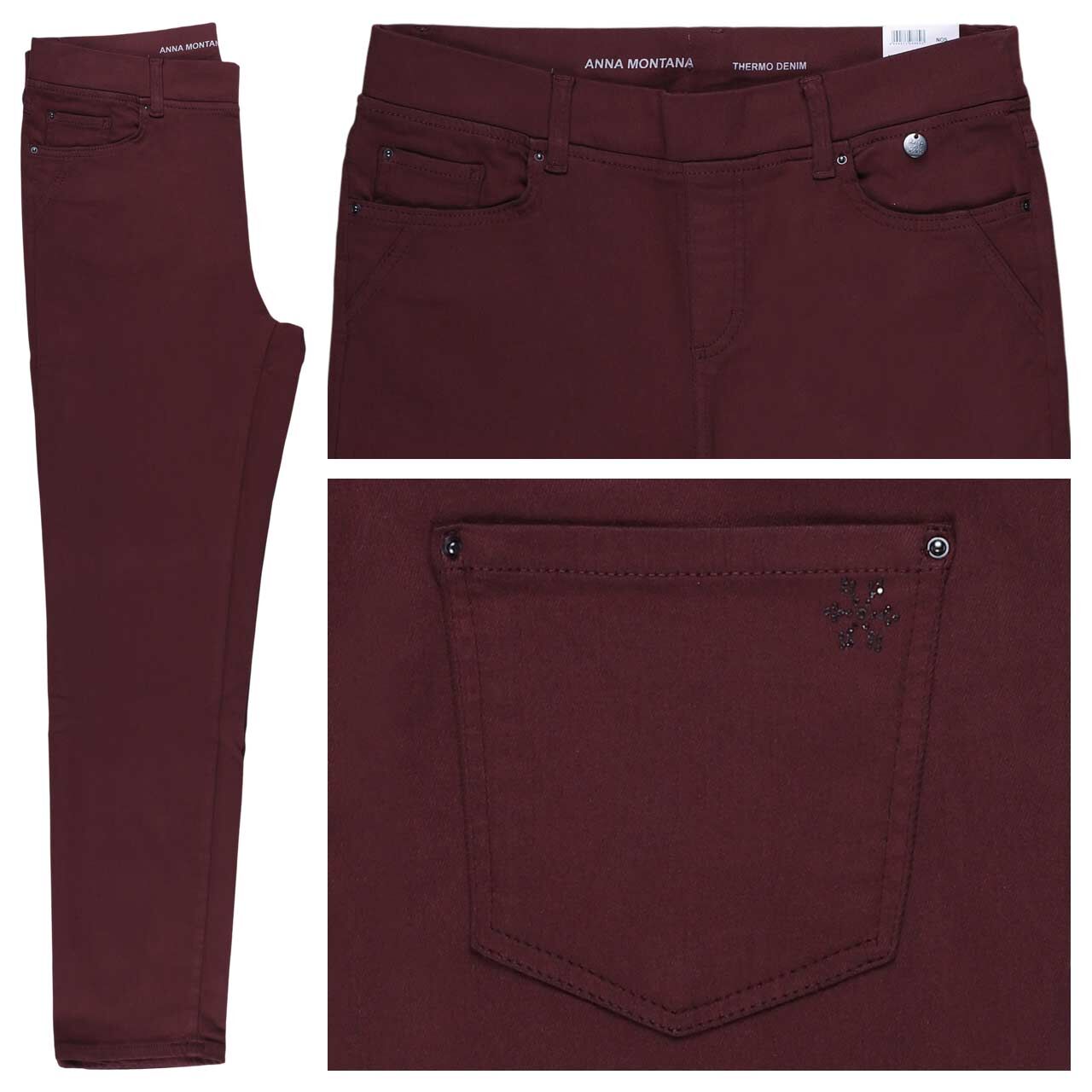 Anna Montana Angelika Jeans burgundy thermo denim