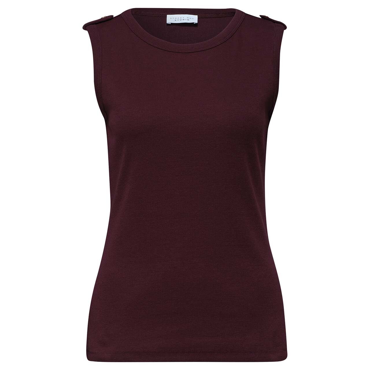 Street One Studio Damen Top Rib Deco Buttons very berry