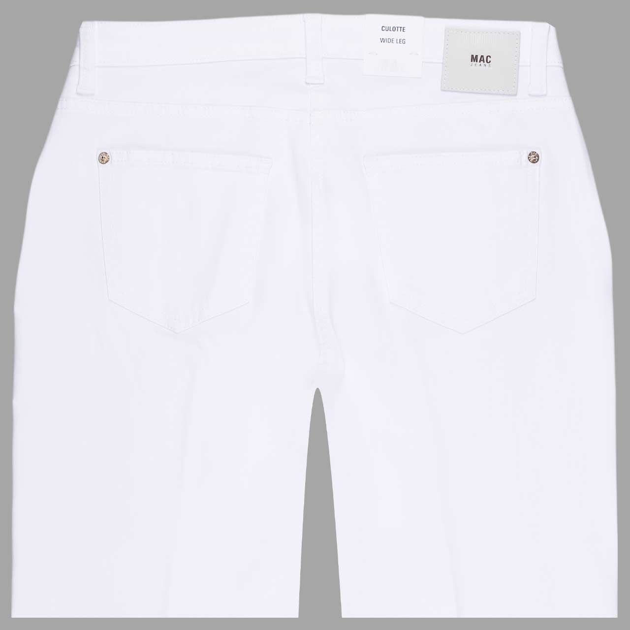Stretch Damen 7/8 Jeans Culotte von MAC in Weiß, detaillierte Rückansicht