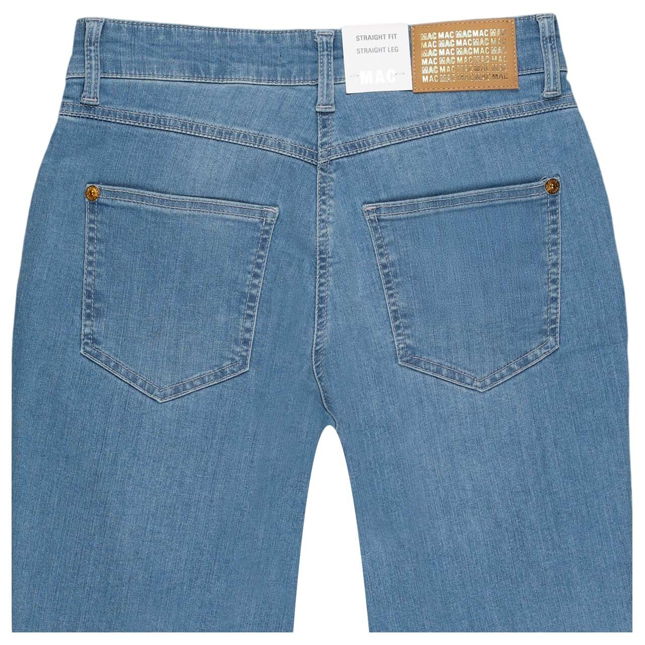 Stretch Damenjeans Melanie von MAC in Hellblau angewaschen, detaillierte Rückansicht