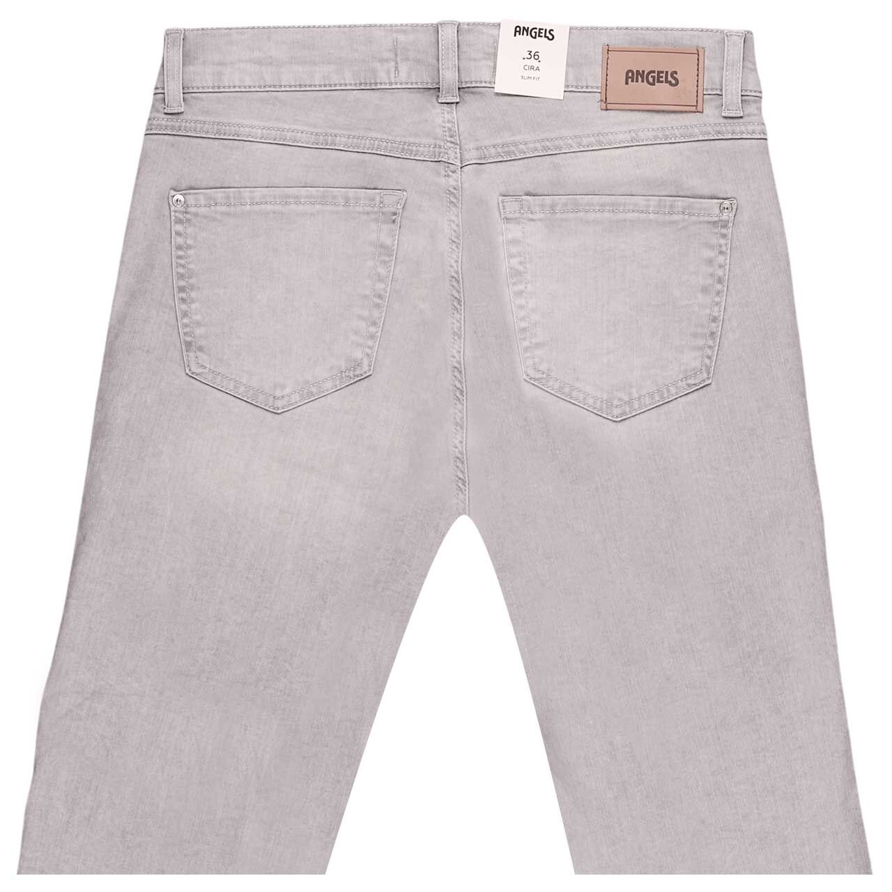 Stretch Damen 7/8 Jeans Cira von Angels in Hellgrau angewaschen, detaillierte Rückansicht