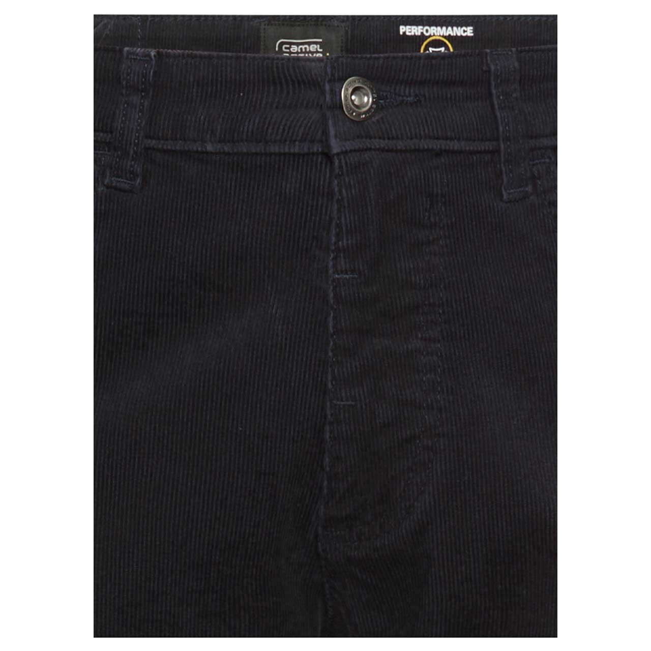 Herren Stretch Cordhose Houston von Camel active in Dunkelblau, detaillierte Vorderansicht