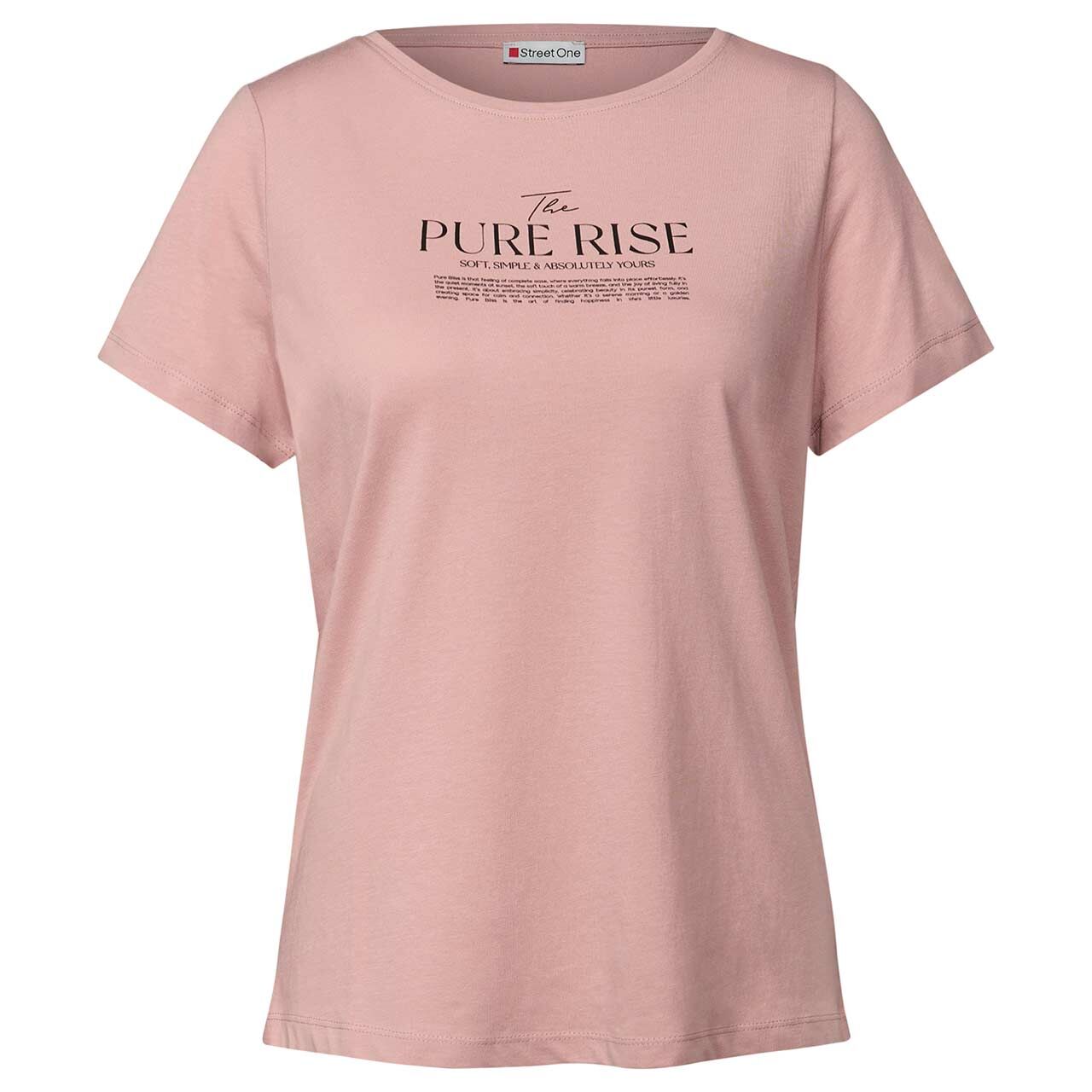 Street One Damen T-Shirt Basic Wording faded rose