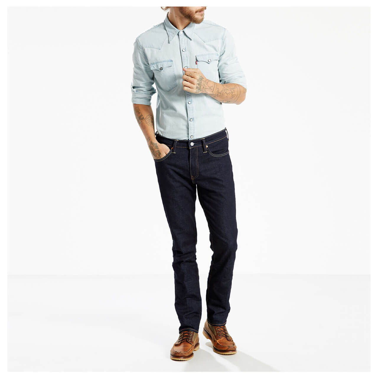 levis-jeans-511-dark-blue-vorne Herren Jeans 511™ von Levi's® in Dunkelblau, Vorderansicht am Modell