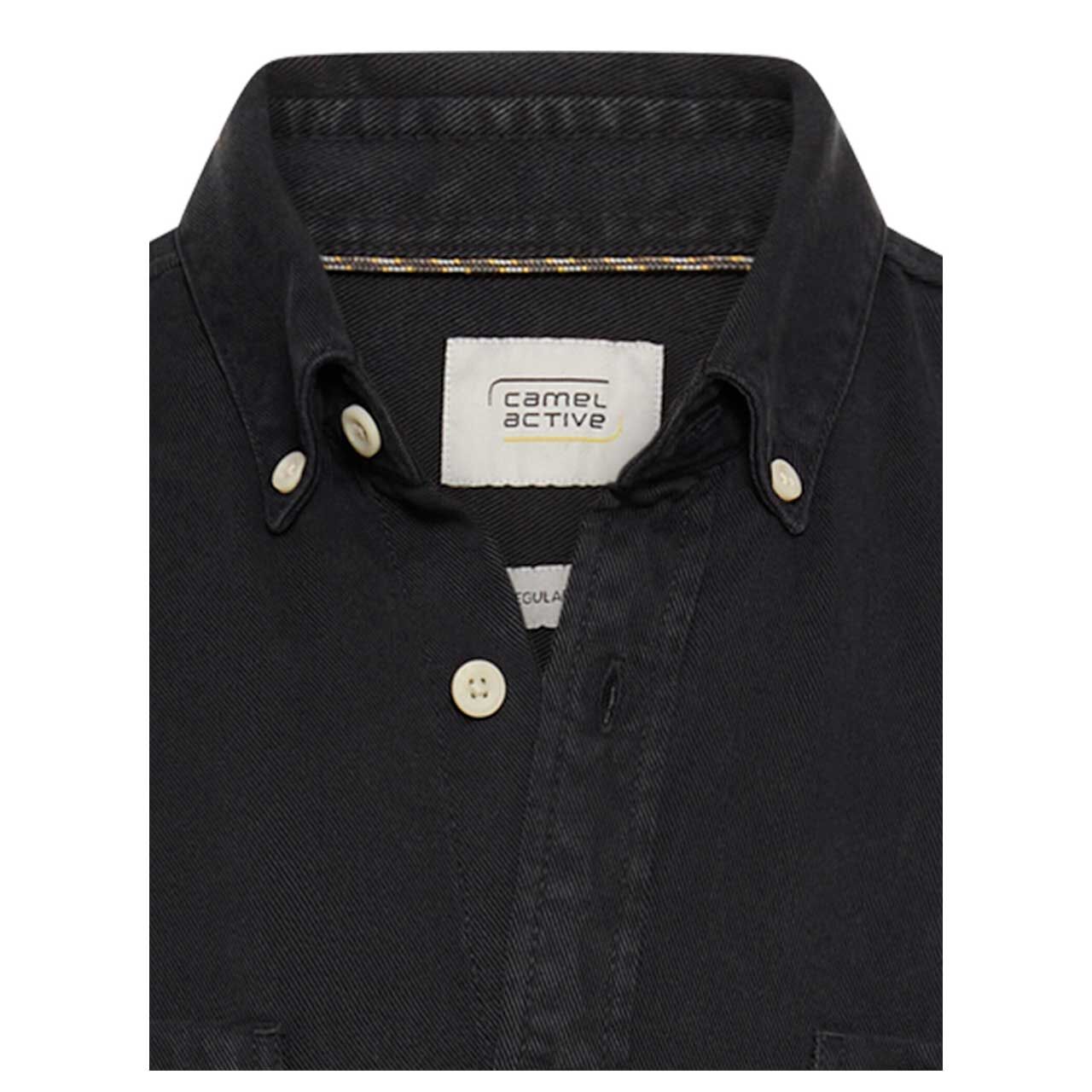 Herren Langarm Hemd von Camel active in der Farbe Dunkelgrau, Detailansicht vorne