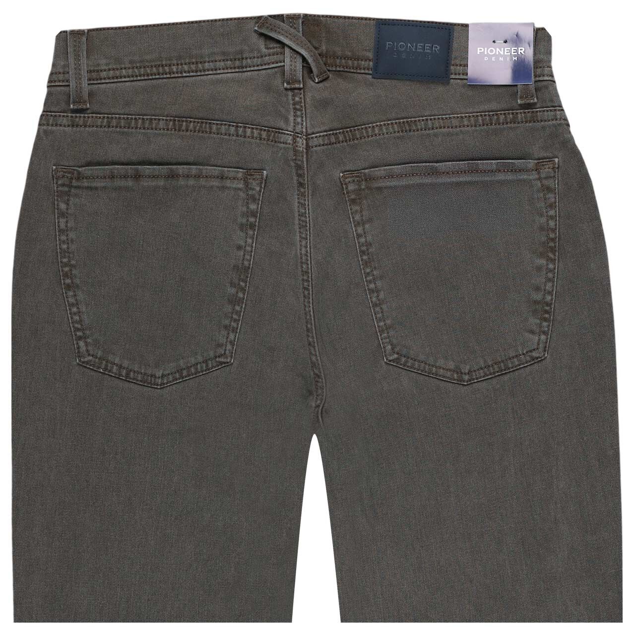 Stretch Herrenjeans Rando in Grau angewaschen, detaillierte Rückansicht