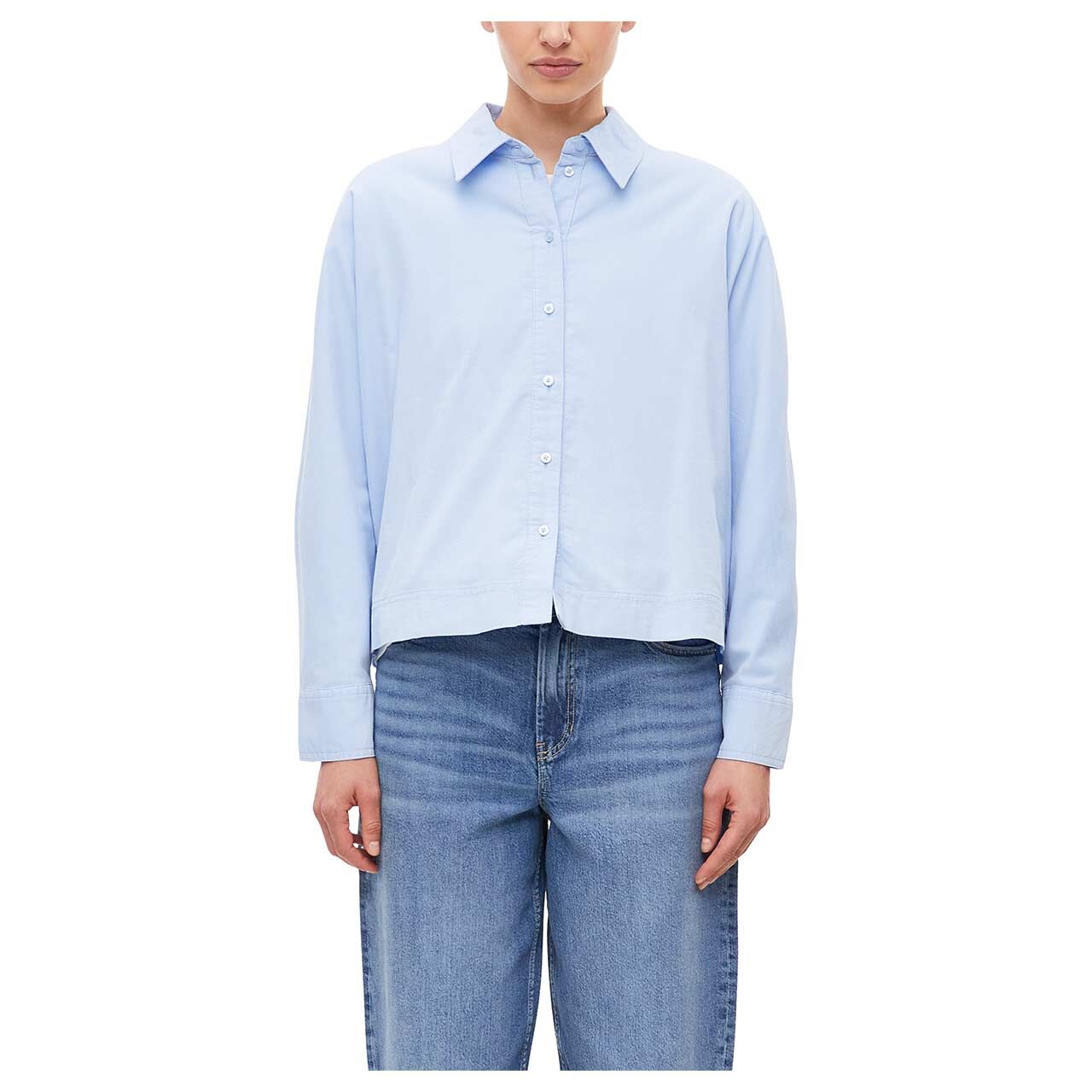 Damen Langarm Cord Bluse von s.Oliver in Hellblau, Vorderansicht am Model