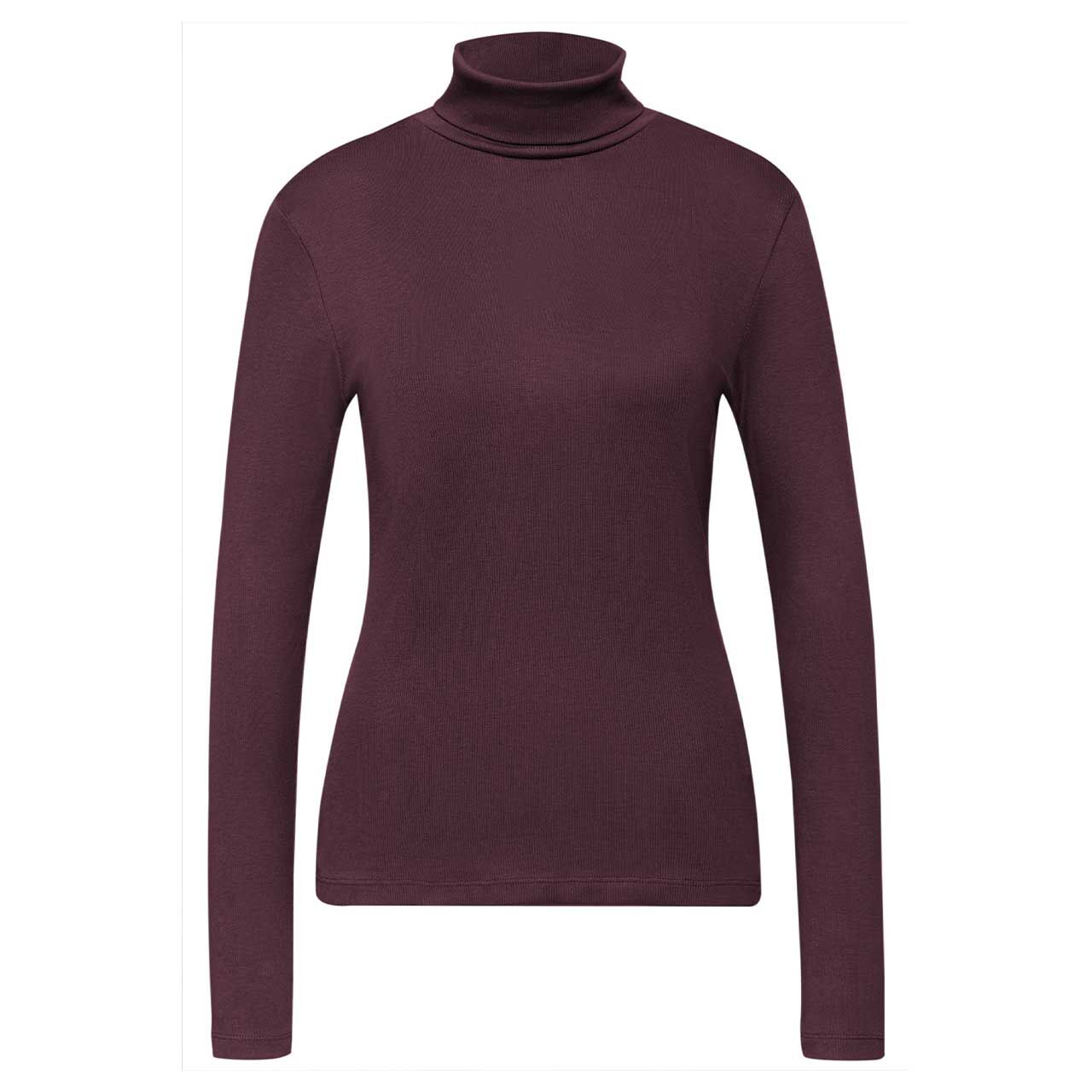Street One Damen Rollkragen Langarmshirt Basic Rip Roll Neck jazz berry Street One Damen Rollkragen Langarmshirt Basic Rip Roll Neck jazz berry