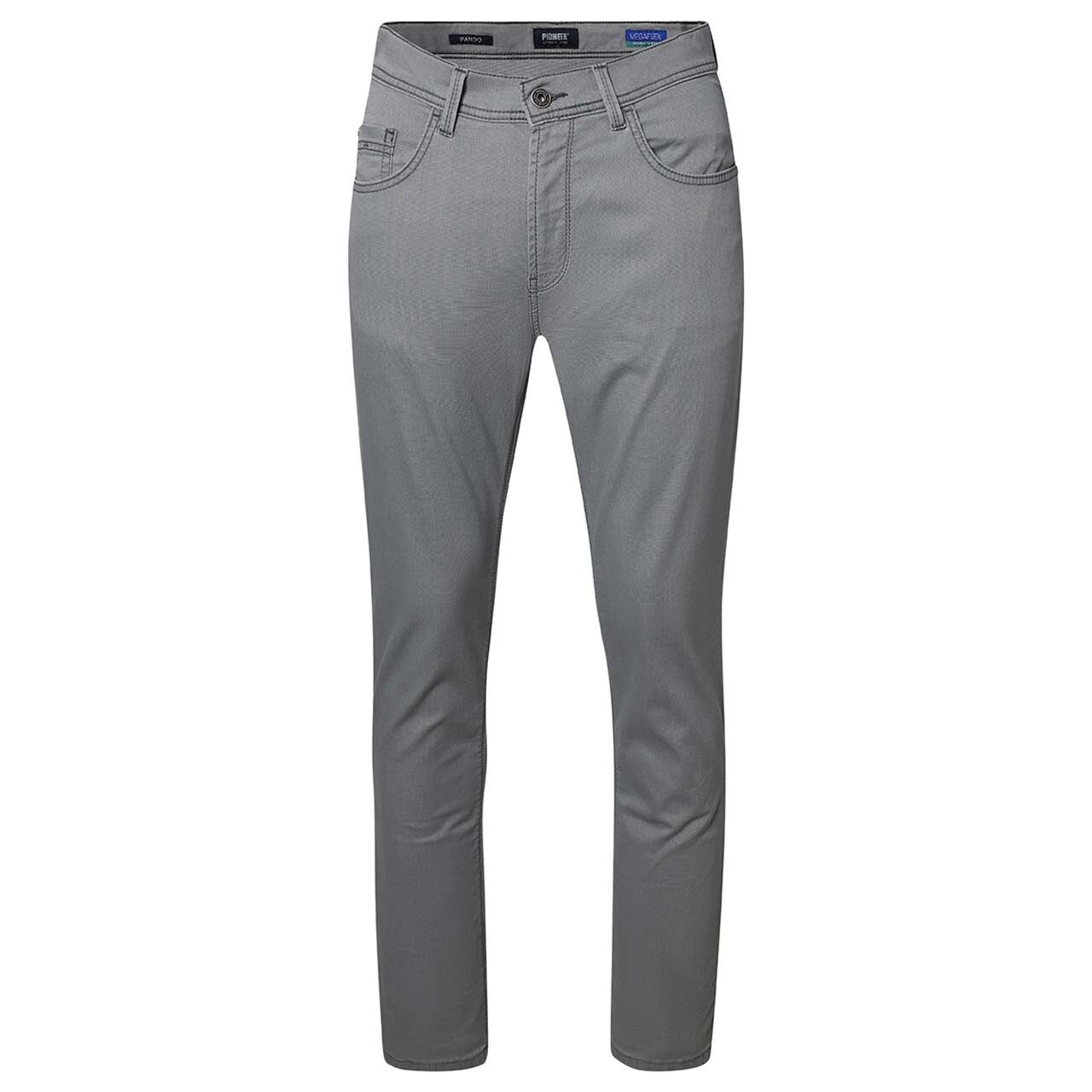 Stretch Herren Baumwollhose Rando Megaflex in Grau von Pioneer, Vorderansicht
