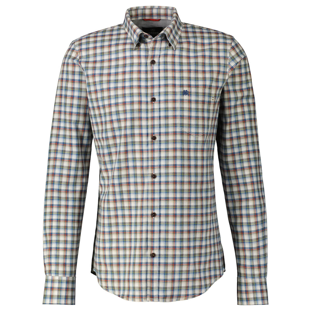 Lerros Herren Langarm Hemd fog white