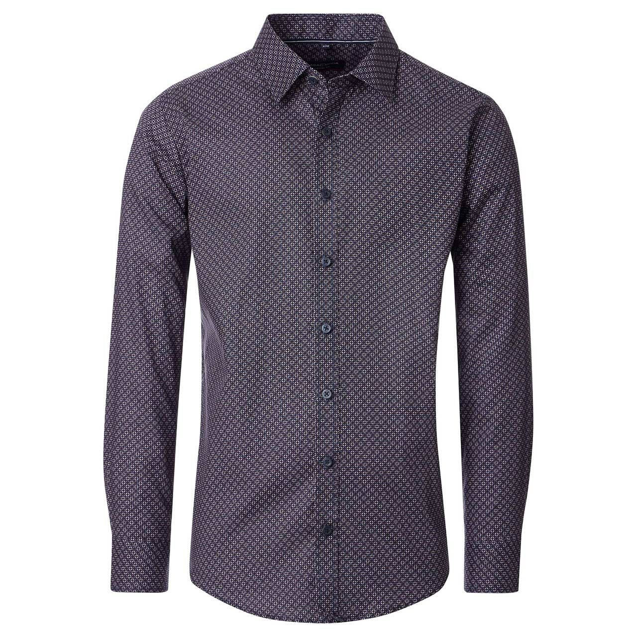 Casa Moda Herren Langarm Hemd blue print
