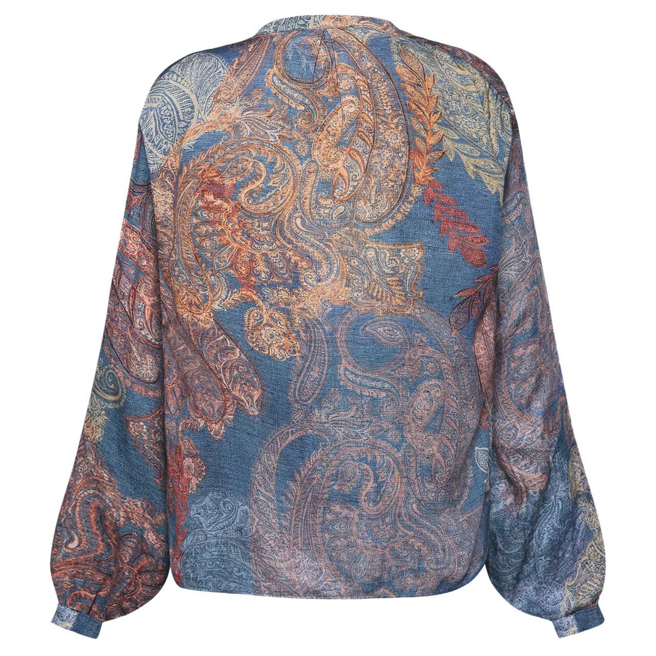 Damen Langarm Bluse von Betty Barclay in Blau mit Print, Rückansicht