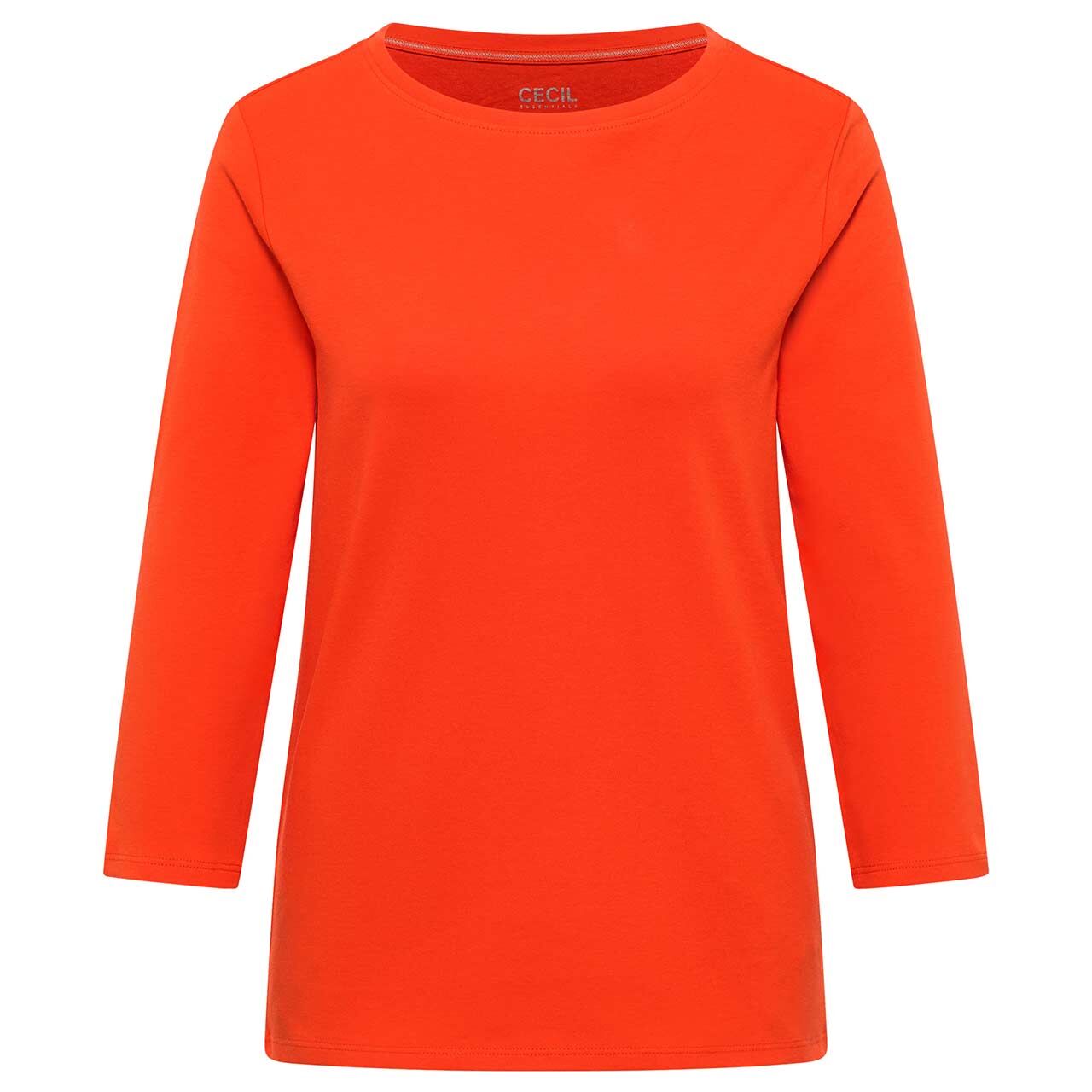 Cecil Damen 3/4 Arm Shirt Basic Boatneck cherry tomato orange