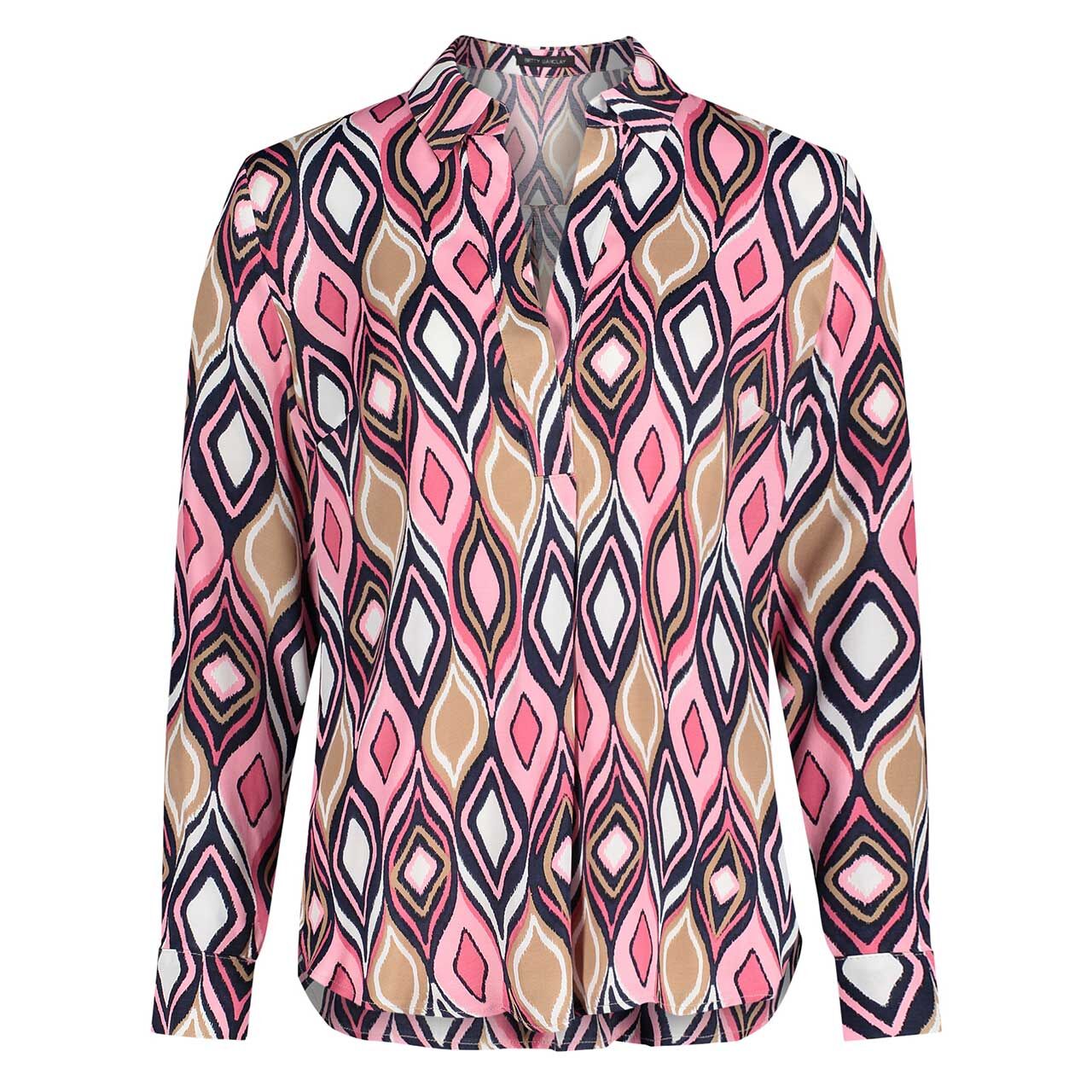 Betty Barclay Damen Langarm Bluse sunset pink dark blue
