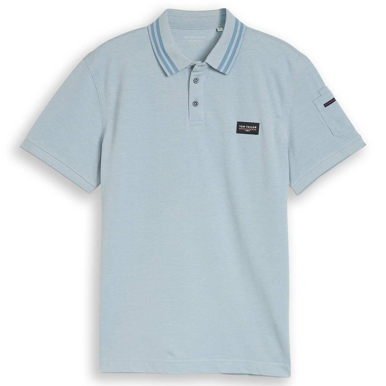 Tom Tailor Herren Piqué Poloshirt blue white two tone