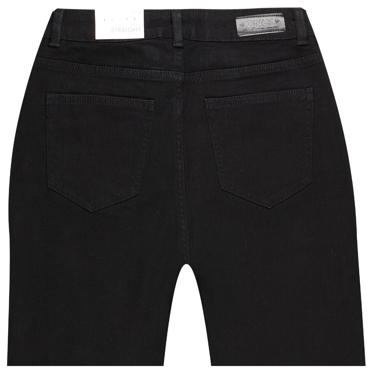 Only Emily Ankle Straight Jeans deep black denim