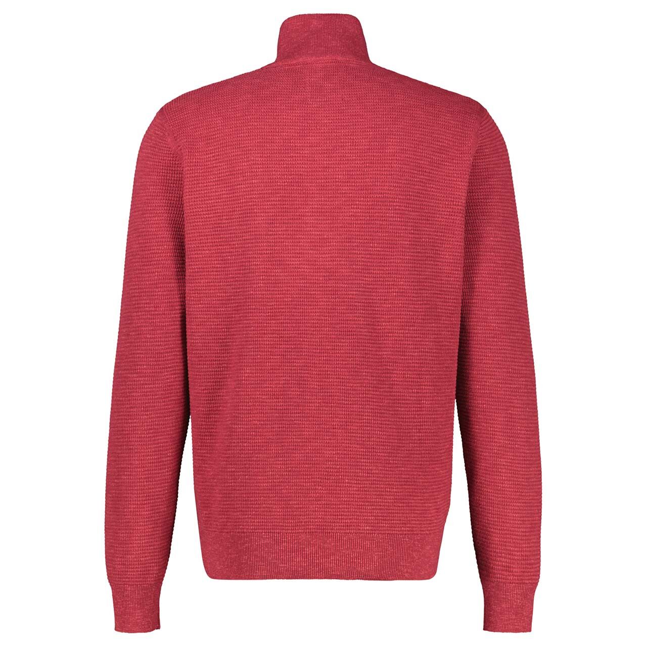 Herren Pullover Troyer von Lerros in Rot, Rückansicht