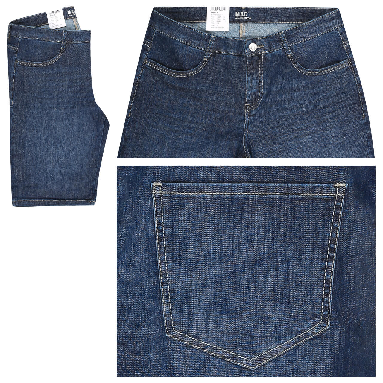 MAC Jeans Shorty für Damen in Dunkelblau angewaschen, FarbNr.: D845