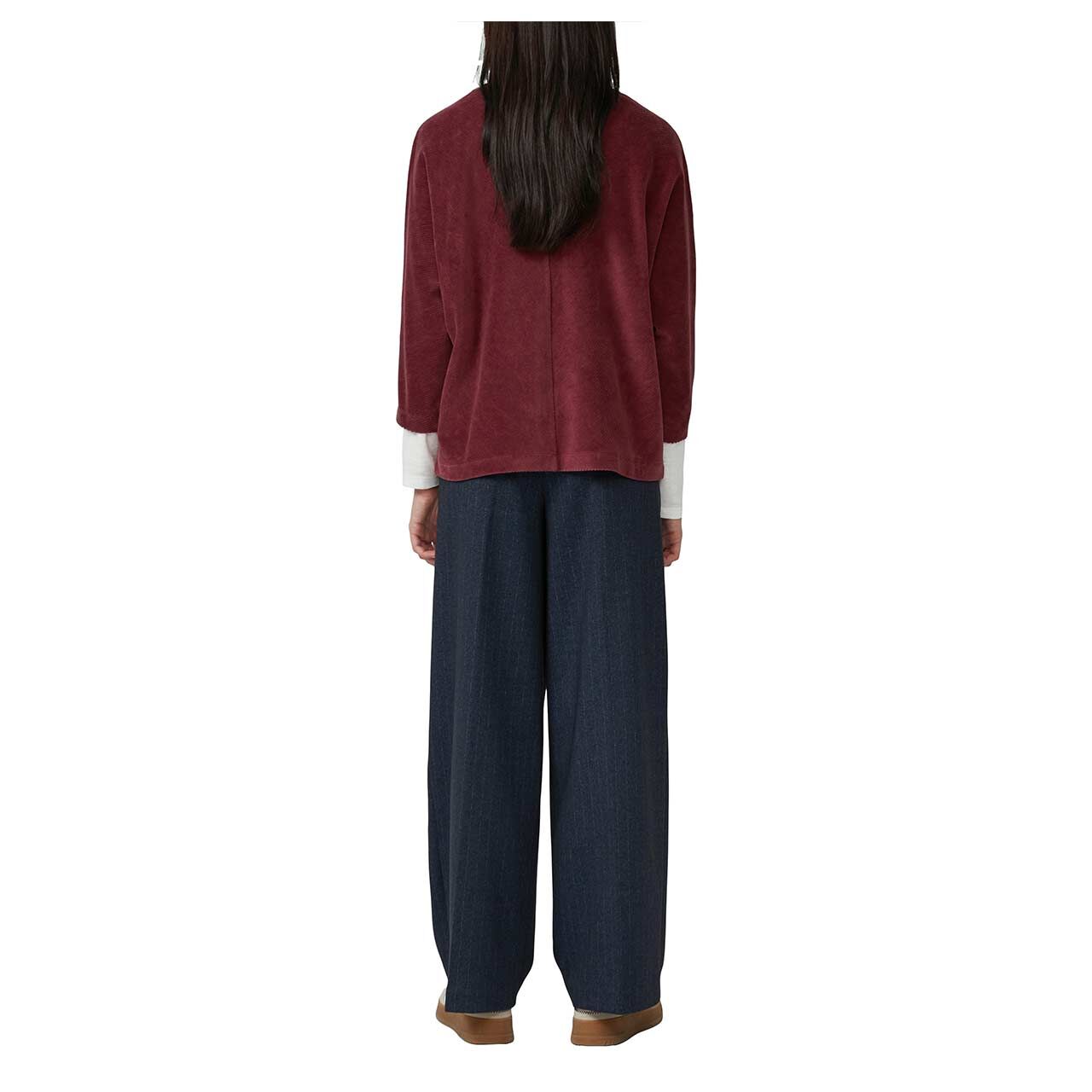 Damen 3/4 Arm Cord Sweatshirt von s.Oliver in Burgunderrot, Rückansicht