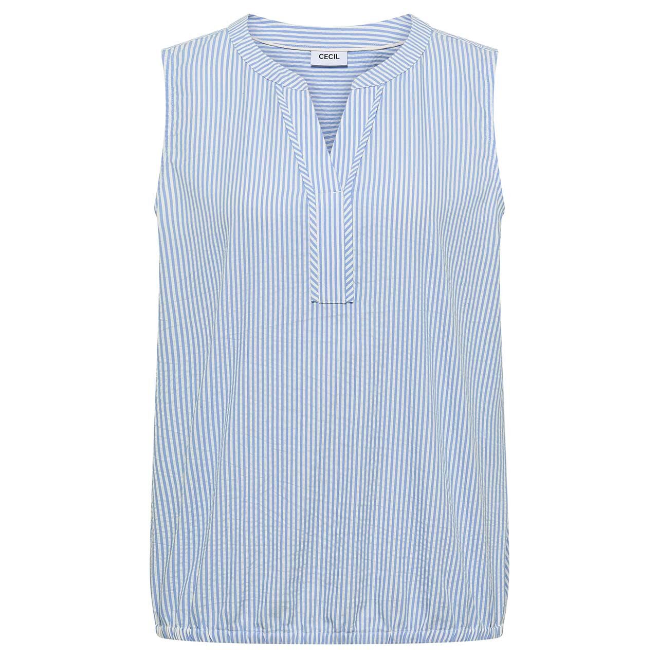 Cecil Damen Blusen Top Seersucker Stripe blouse blue