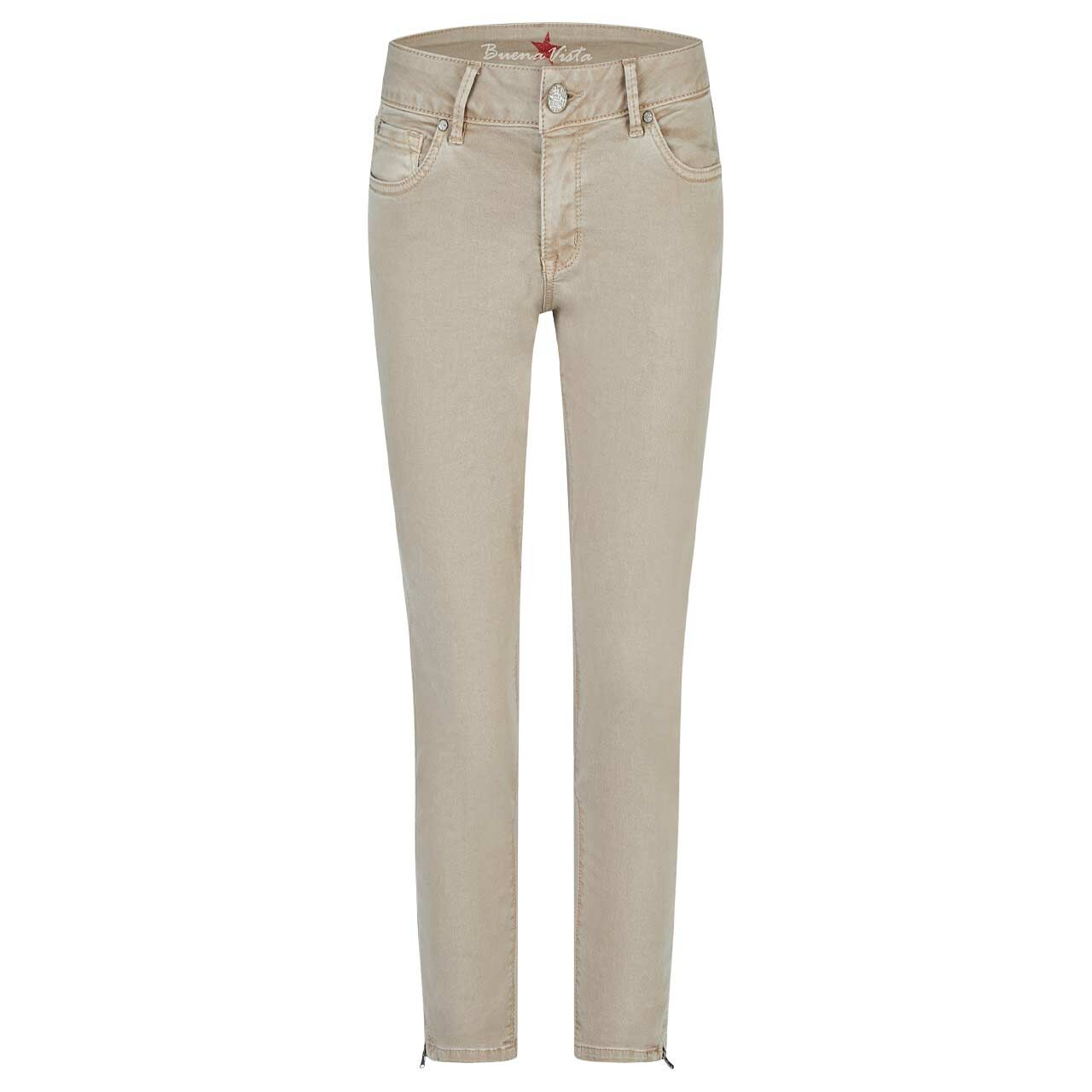 Damen Baumwollhose Italy V 7/8 Stretch Twill von Buena Vista in Beige, Vorderansicht