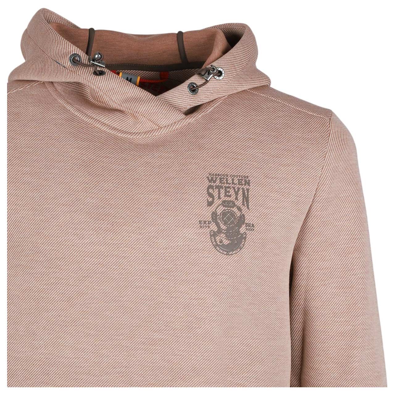 Herren Hoodie Sweatshirt von Wellensteyn in Hellbraun meliert, detaillierte Vorderansicht