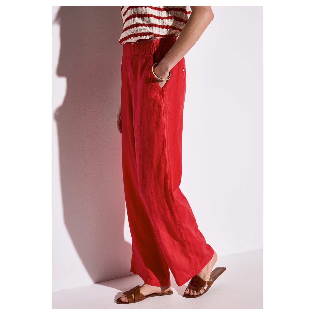 Street One Wide Leg Leinenhose glory red