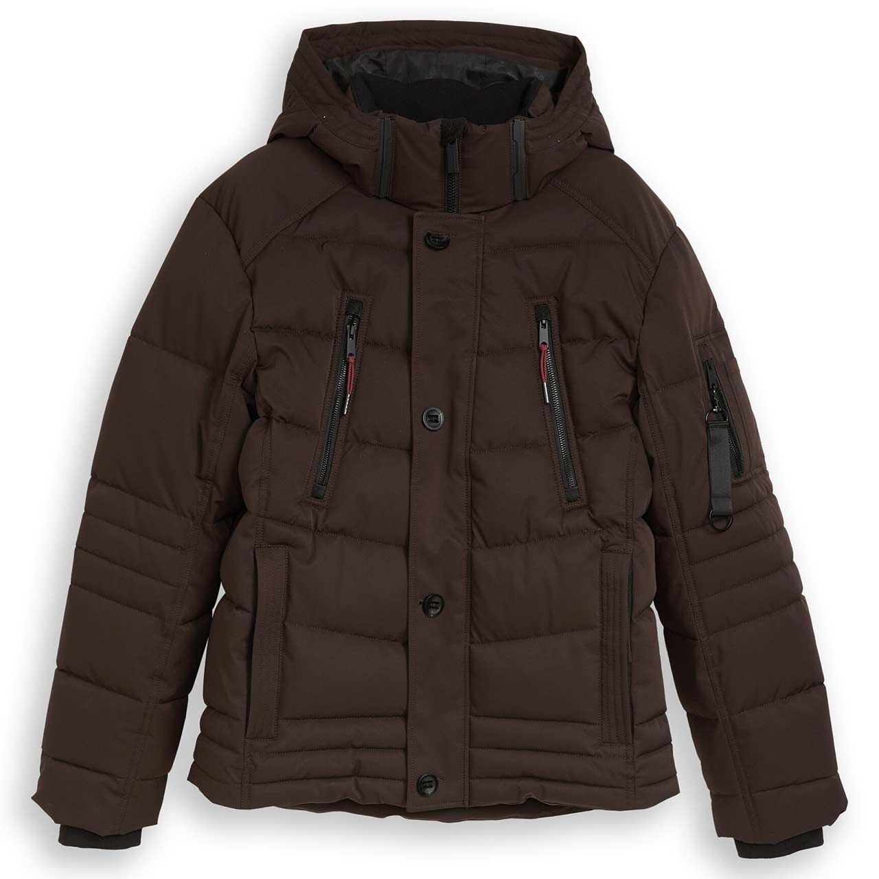 Tom Tailor Herren Jacke Hooded Quilted Puffer Jacket dark chocolate brown