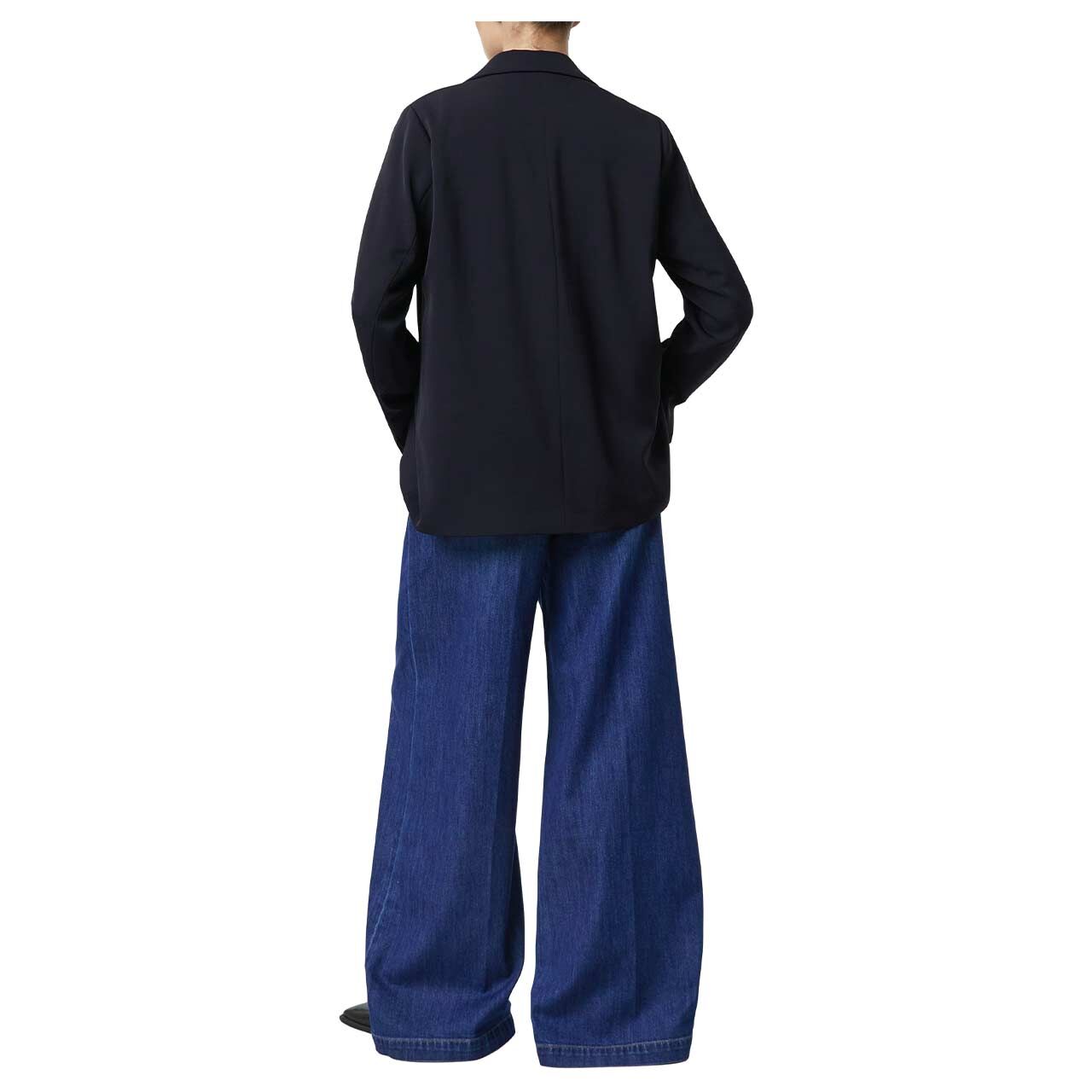Damen Blazer von Comma in Dunkelblau, Rückansicht am Model