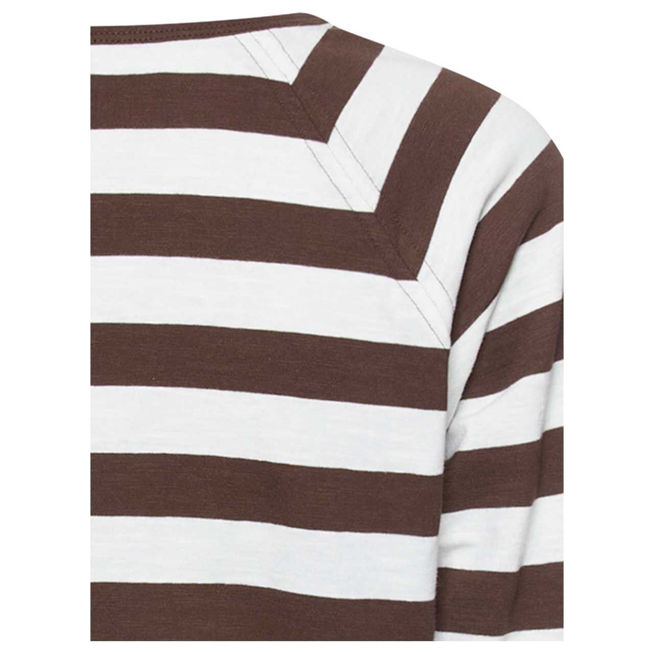 Damen Langarm Shirt von Camel active in Braun gestreift, detaillierte Rückansicht