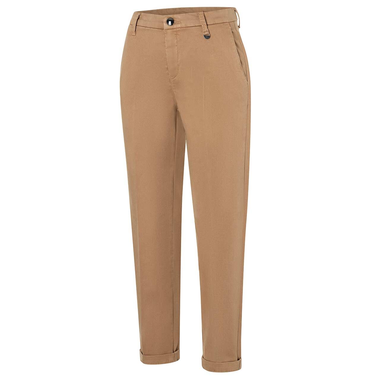 Damen 7/8 Baumwollhose Chino von MAC in Hellbraun, Seitenansicht