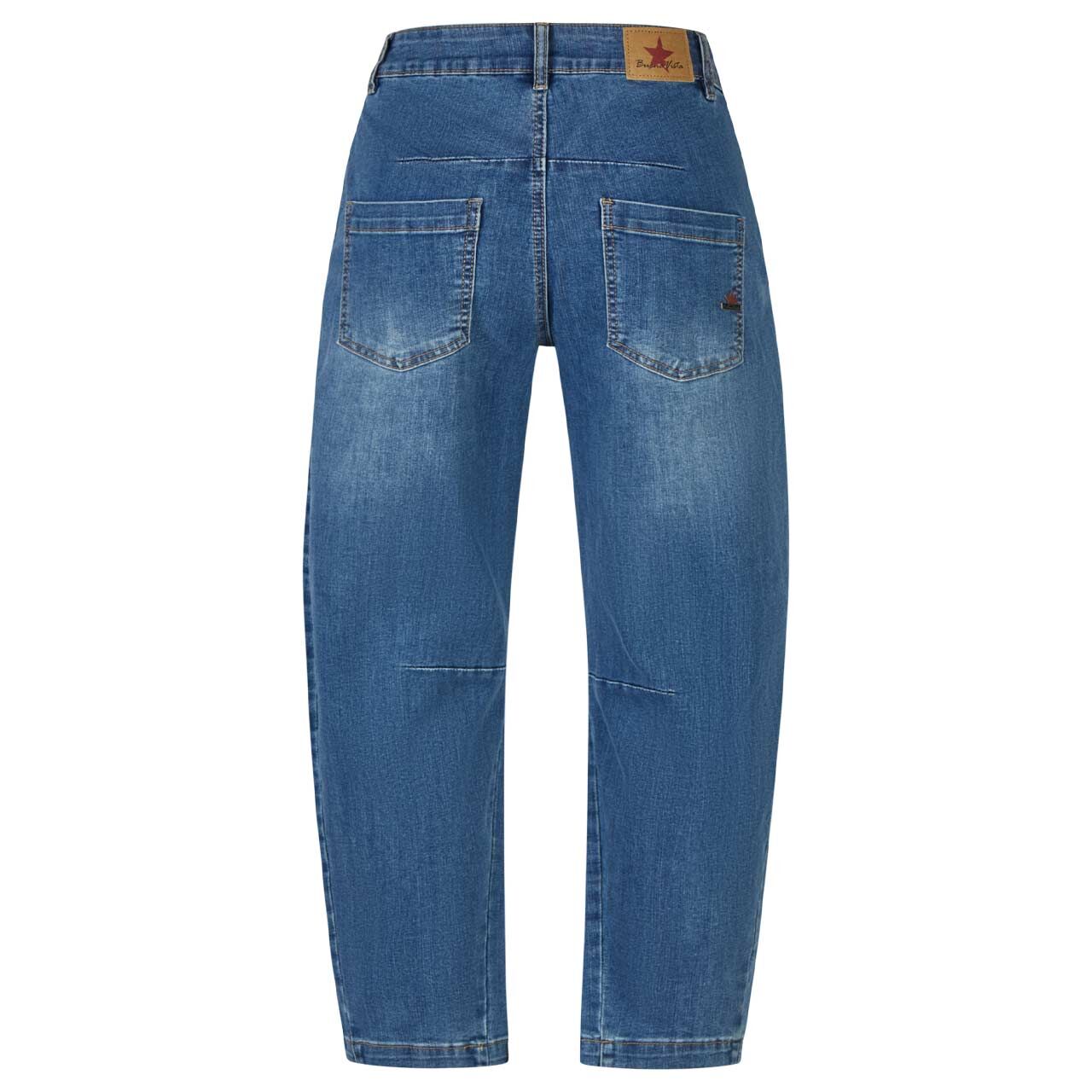 Damenjeans Barrel-X 7/8 Stretch Denim von Buena Vista in Blau verwaschen mit Destroyed-Effekten, Rückansicht