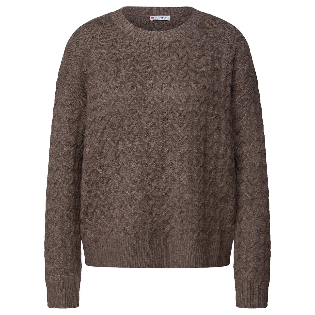 Street One Damen Pullover Cosy Structure brown melange