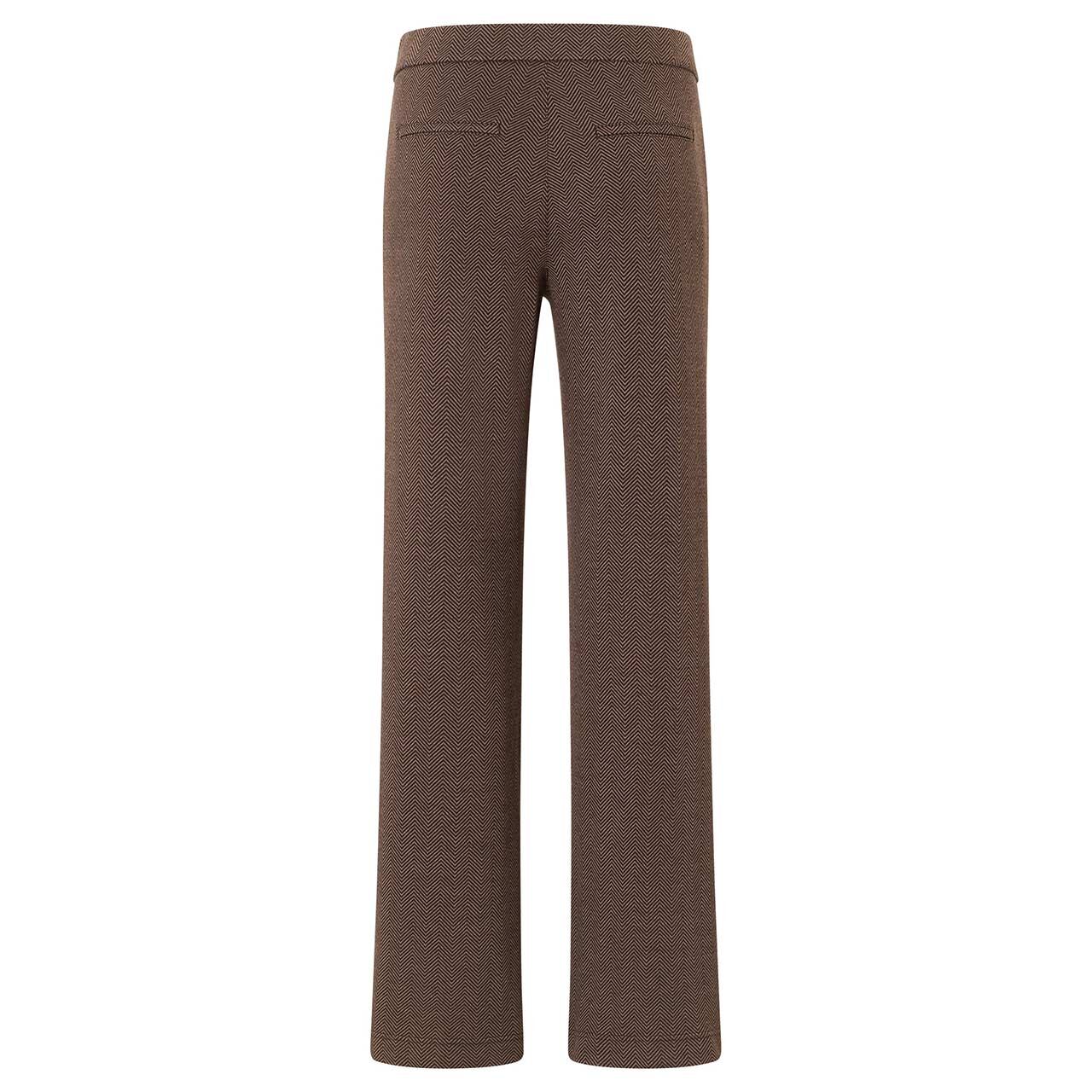 Stretch Damenhose Liz Easy von Angels in Dunkelbraun mit Print, Rückansicht