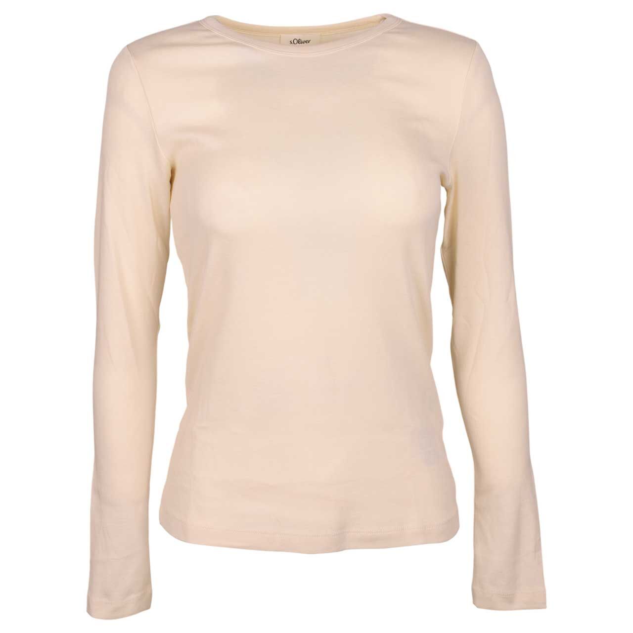 s.Oliver Damen Langarm Shirt almond white