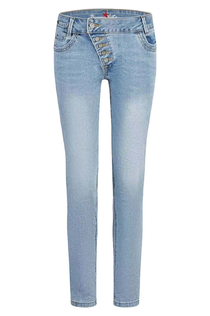 Vorderansicht der Buena Vista Kim Damenjeans in Blau