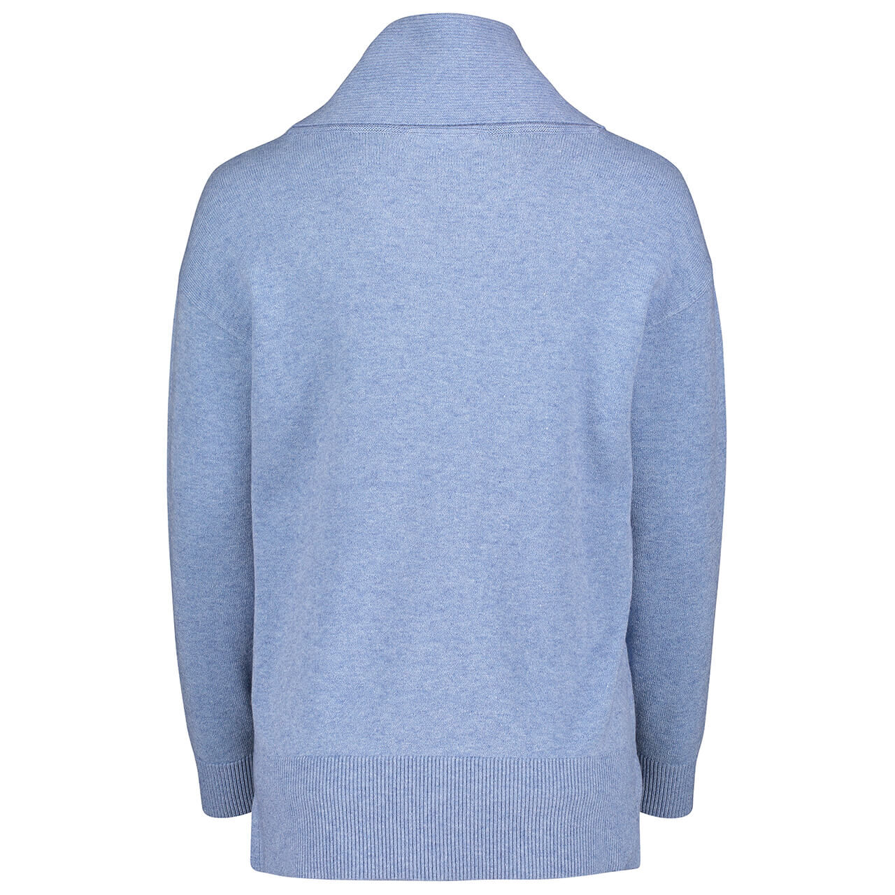 betty-barclay-pullover-patchwork-and-foil-loop-blau-30128-hinten Betty Barclay Rollkragen Pullover für Damen in Blau meliert, FarbNr.: 8710