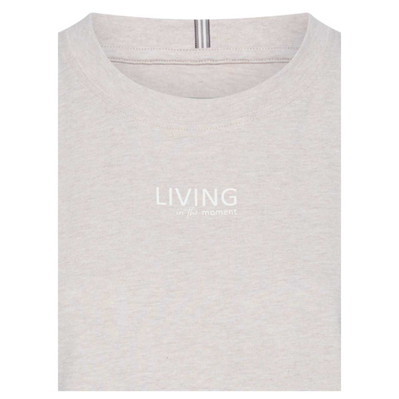 Damen T-Shirt von Camel active in Beige meliert, detaillierte Vorderansicht